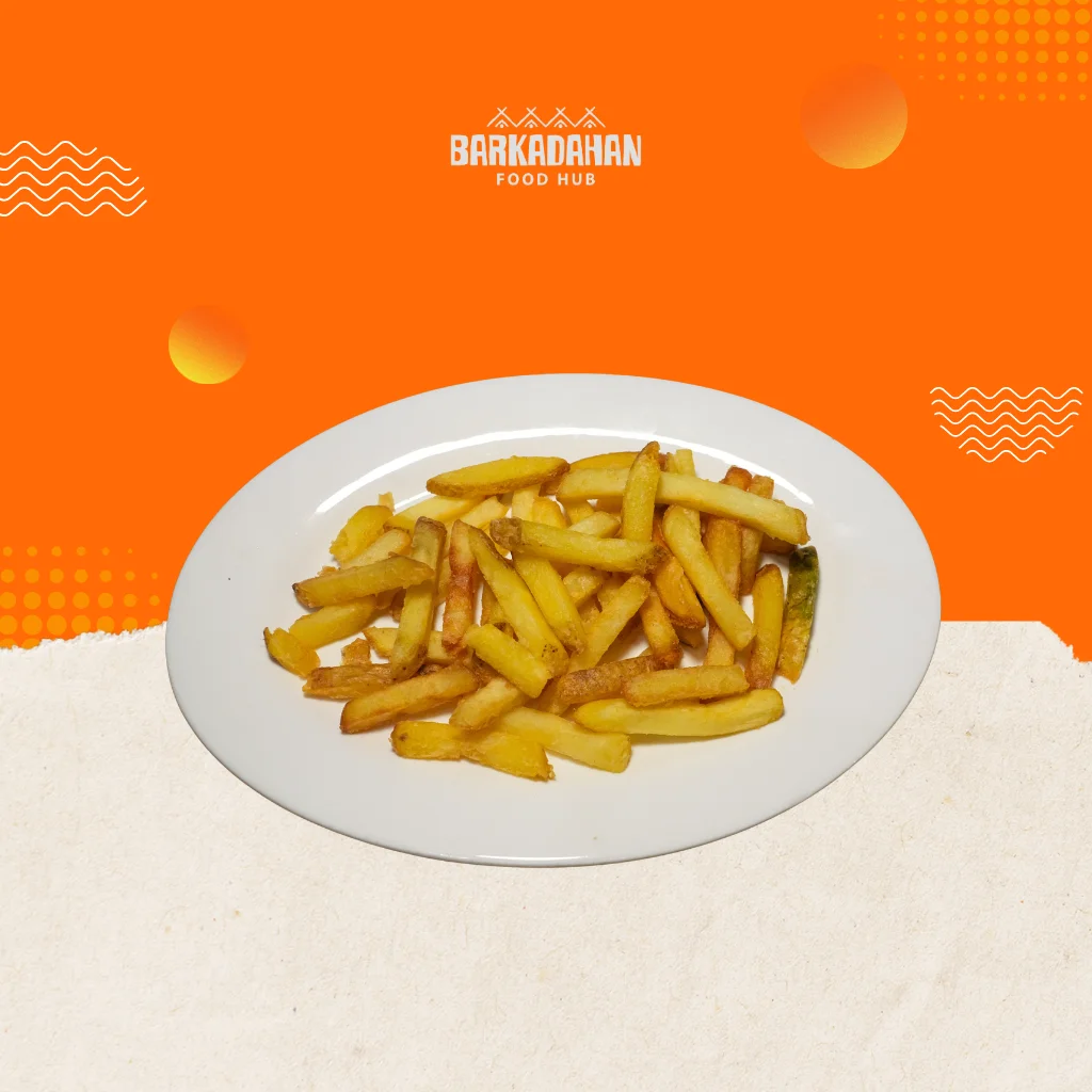 Plate of golden French fries